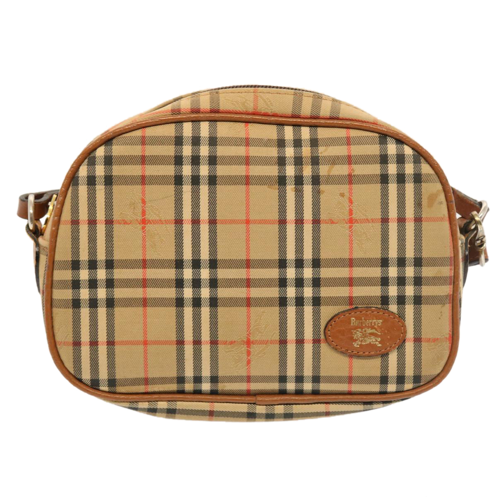 BURBERRYSs Nova Check Shoulder Bag Nylon Beige Auth ti1214 - Picture 12 of 13